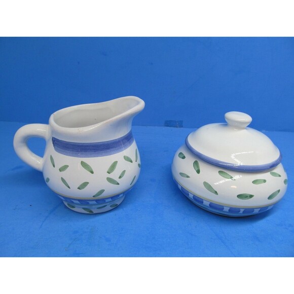 Williams Sonoma Tournesol Italy Sugar Bowl With Lid And Creamer EUC - Picture 8 of 10
